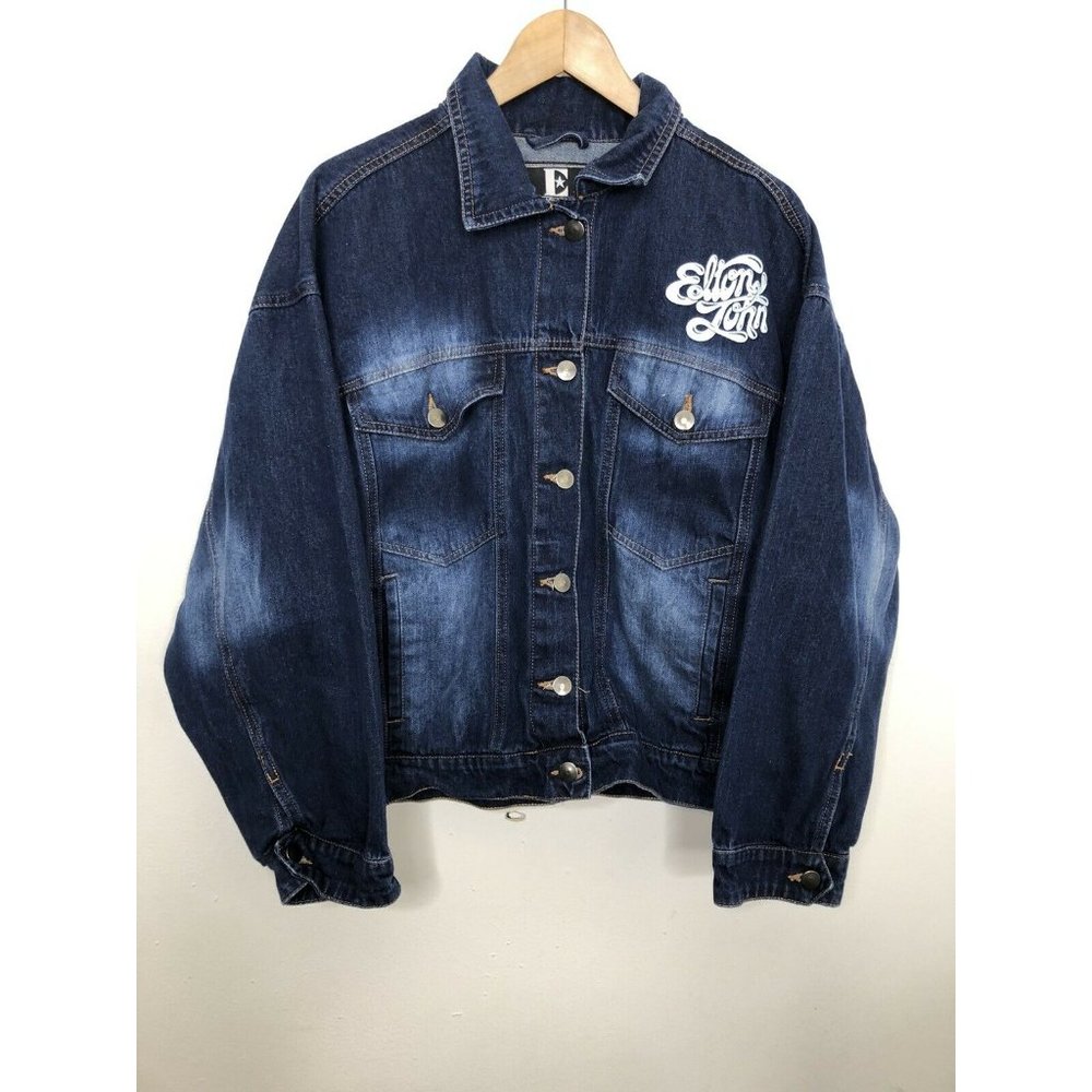 Eibon Look Dark Wash Denim Jacket - Women's Blue Jean Coat